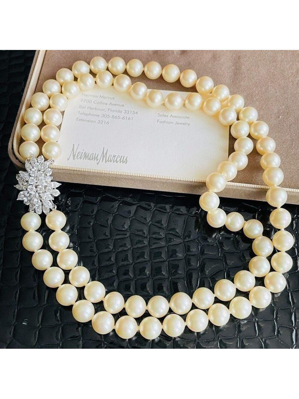Vintage Fantasia By DeSerio Double Strand Simulated Pearl Necklace With …